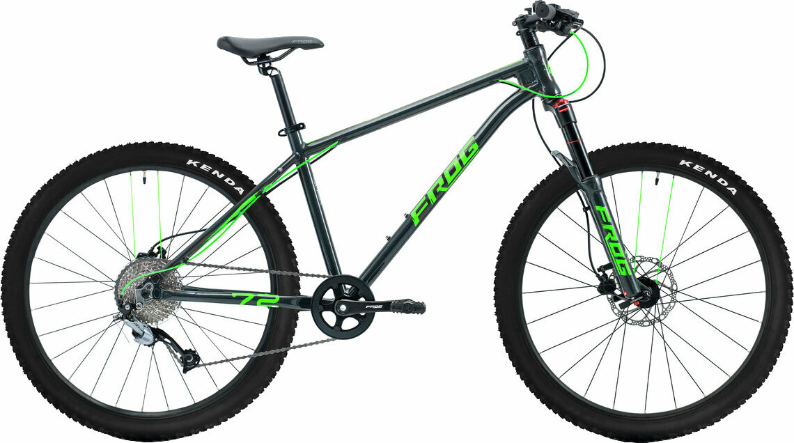 Hardtail kerékpár Frog MTB 72 Metallic Grey/Neon Green 16" Hardtail kerékpár