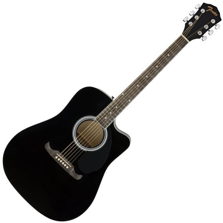 Dreadnought elektro-akoestische gitaar Fender FA-125CE Zwart