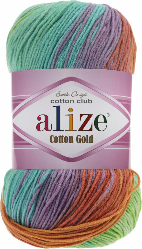 Fios para tricotar Alize Cotton Gold Batik 4530 Fios para tricotar