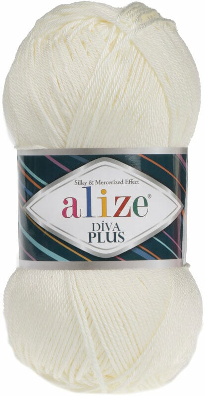 Pletací příze Alize Diva Plus 01 Pletací příze