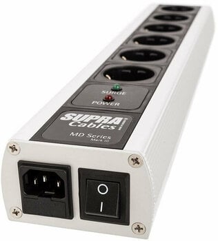 Hi-Fi-förlängningskabel SUPRA Cables Mains Block MD06-EU/SP Mk3.1 Switch Svart-Vit Hi-Fi-förlängningskabel - 1