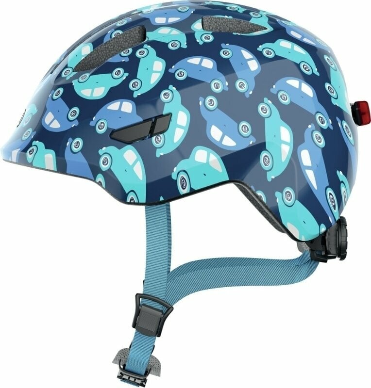 Otroška kolesarska čelada Abus Smiley 3.0 LED Blue Car M Otroška kolesarska čelada
