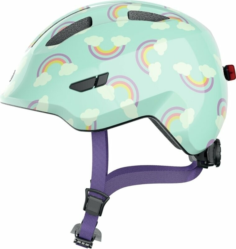 Dětská cyklistická helma Abus Smiley 3.0 LED Blue Rainbow S Dětská cyklistická helma