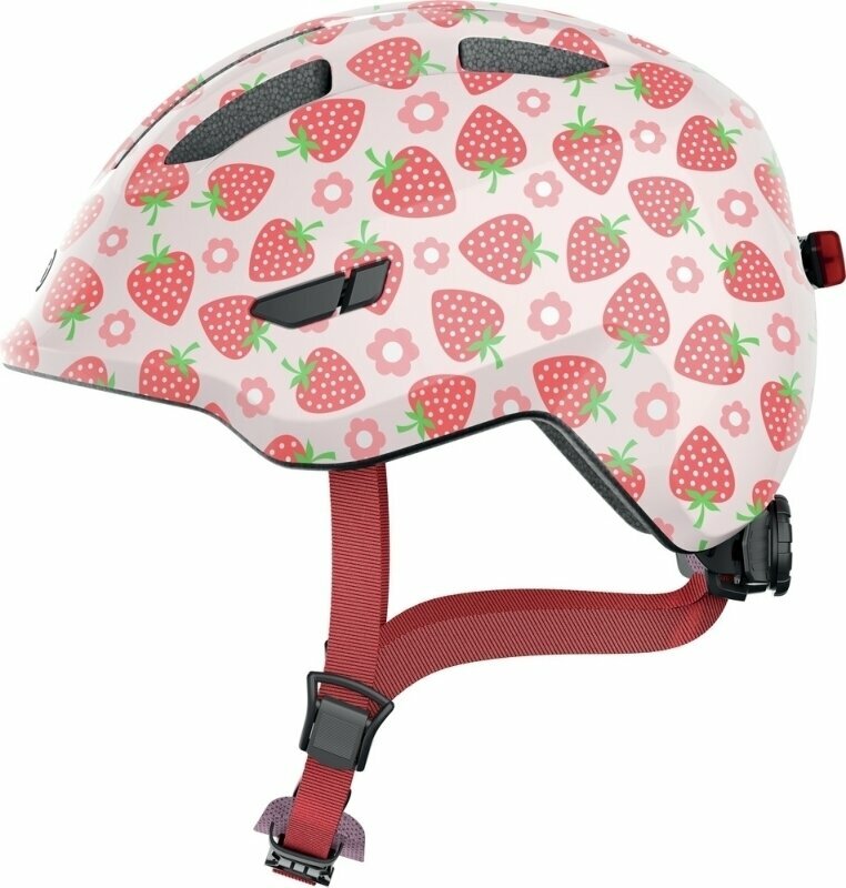 Casco de bicicleta para niños Abus Smiley 3.0 LED Rose Strawberry S Casco de bicicleta para niños