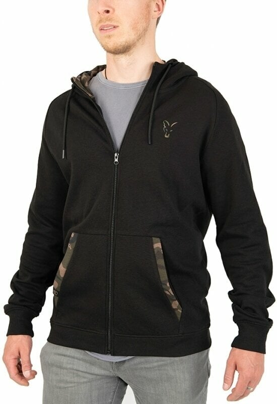 Sweatshirt Fox Sweatshirt Lightweight Zip Hoody Black/Camo Print L