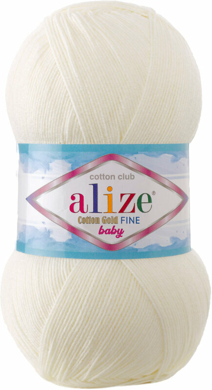 Fire de tricotat Alize Cotton Gold Fine Baby 62 Light Cream