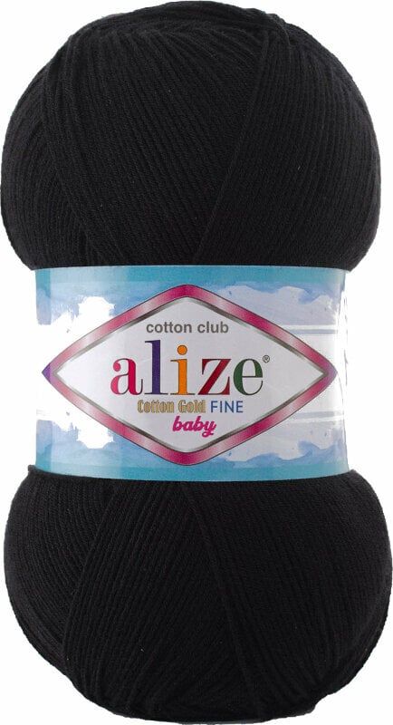 Pređa za pletenje Alize Cotton Gold Fine Baby 60 Black