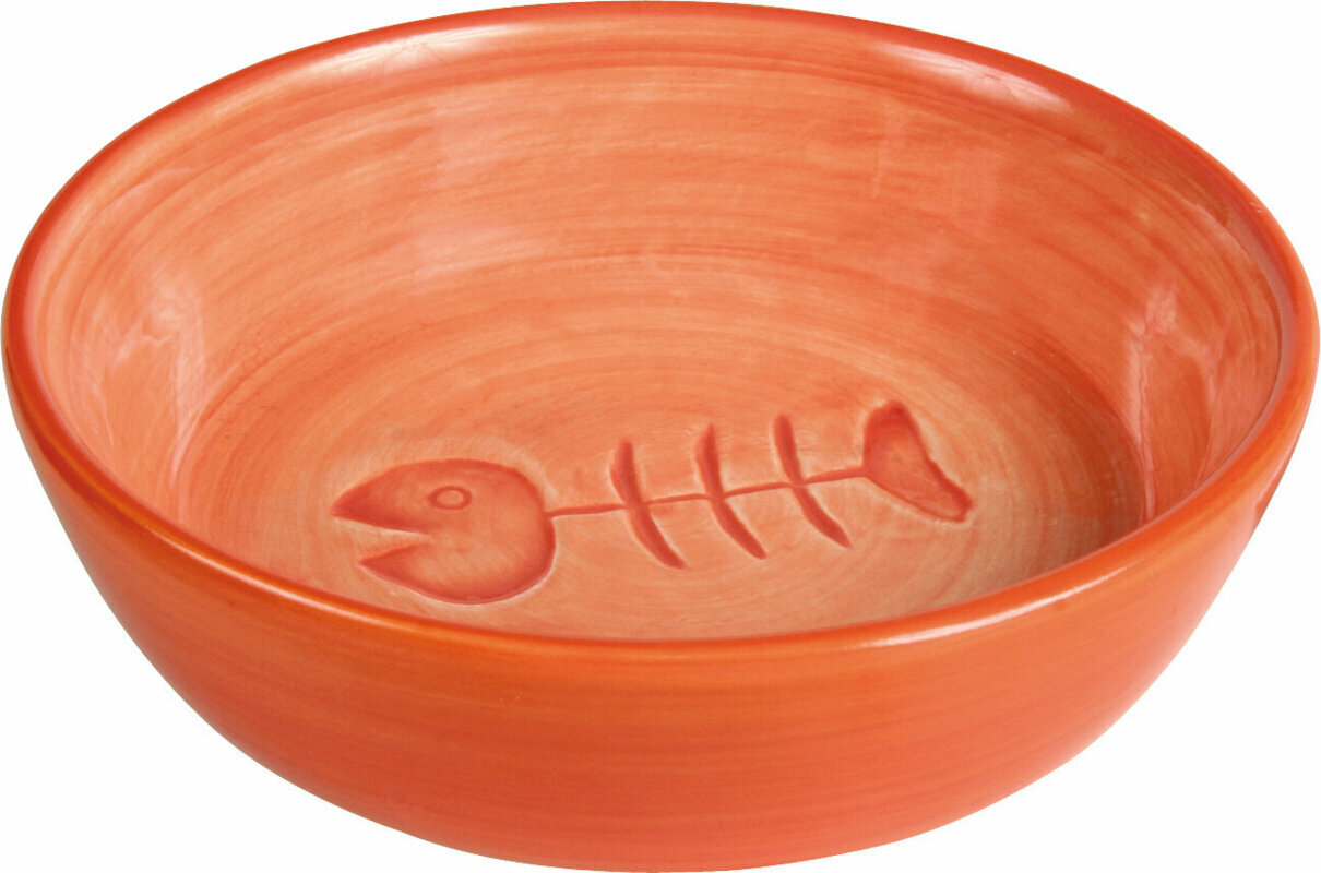 Macska Tál Trixie Ceramic Bowl Fish Tál macskáknak Válogatott színek 200 ml 13 cm Macska Tál