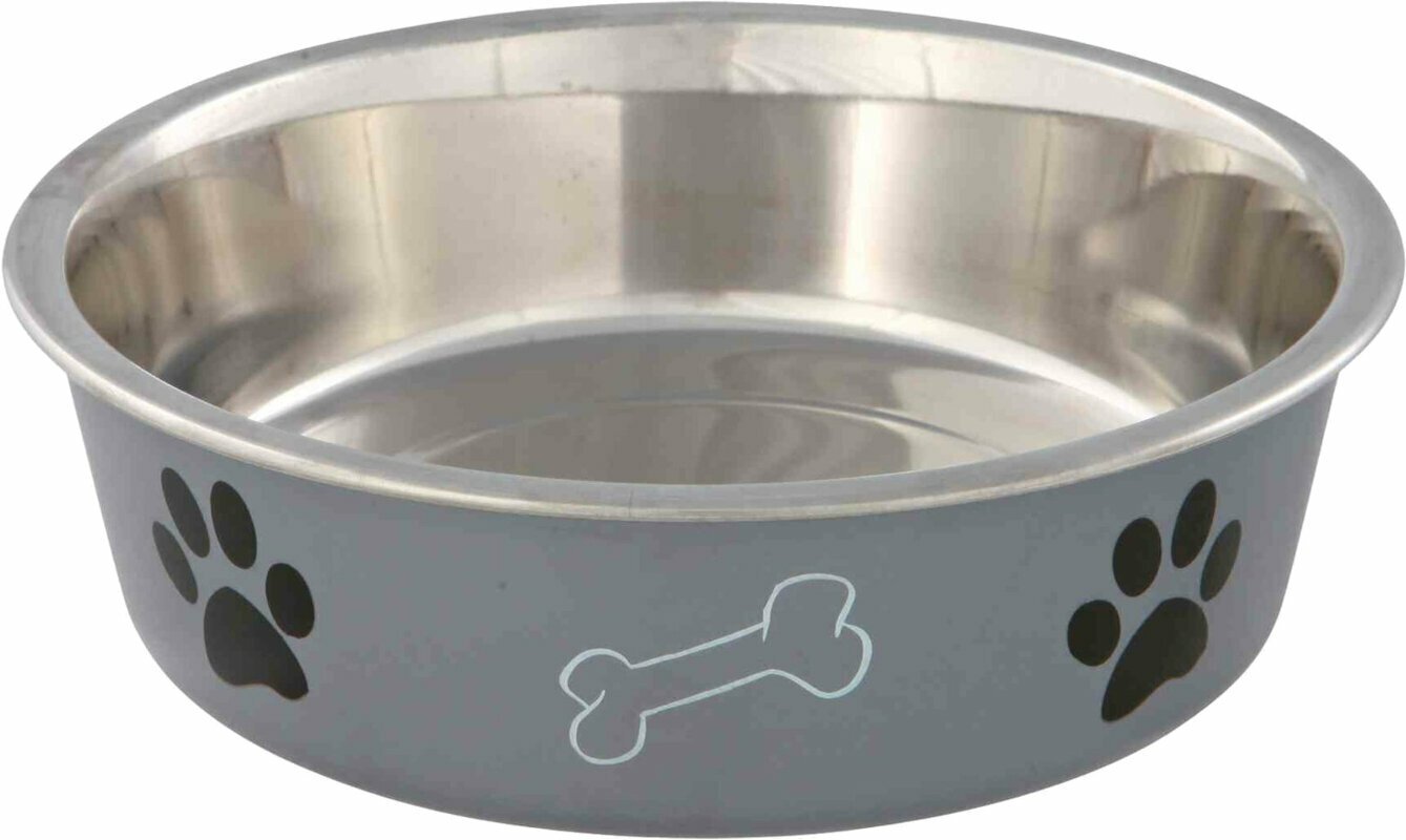 Bowl for Dog Trixie Stainless Steel Paw & Bone 800ml/17cm