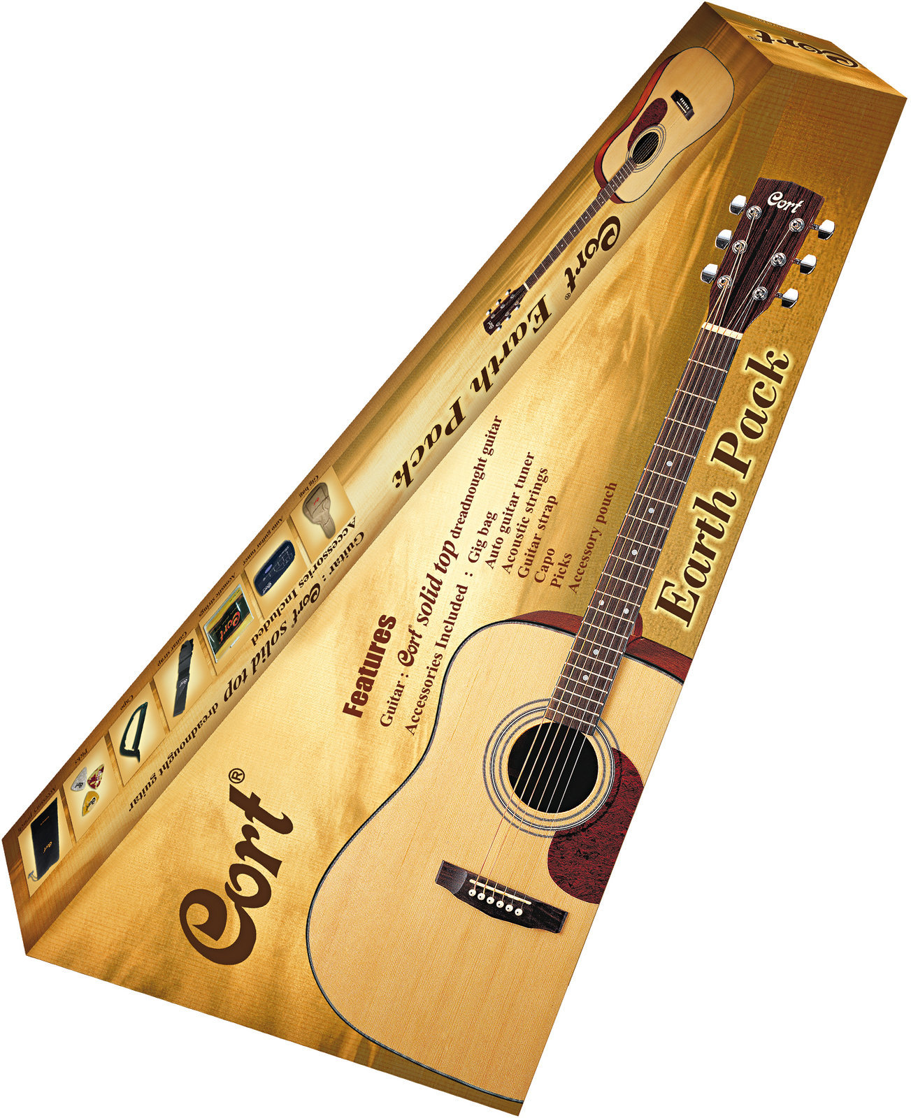 Akustik Gitarren Set Cort EARTH Pack NS