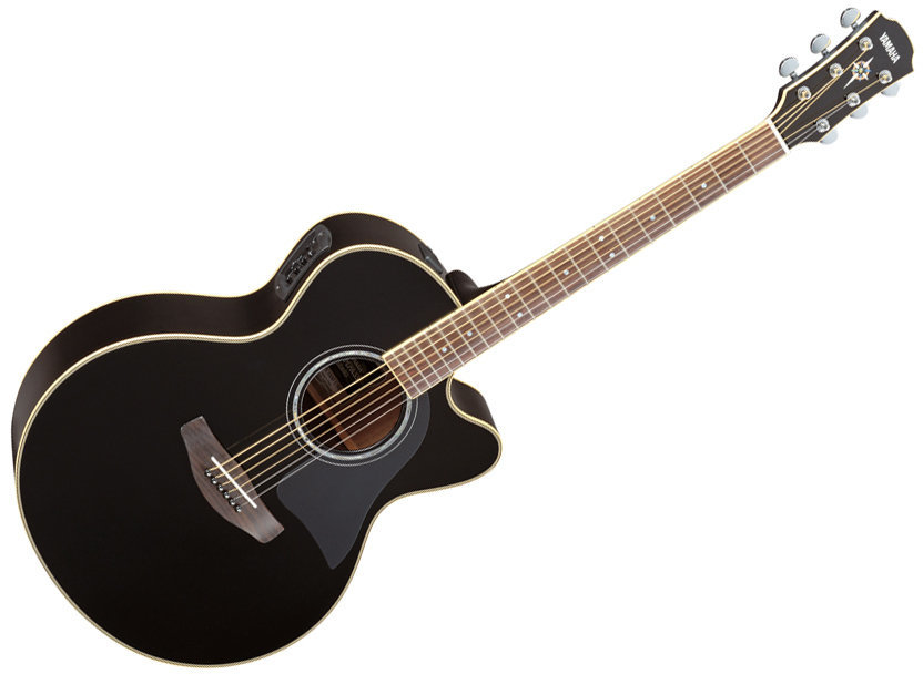 Guitare Jumbo acoustique-électrique Yamaha CPX 700II BL Noir