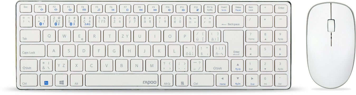 Rapoo 9300M Tastatură cehă-Tastatură slovacă White