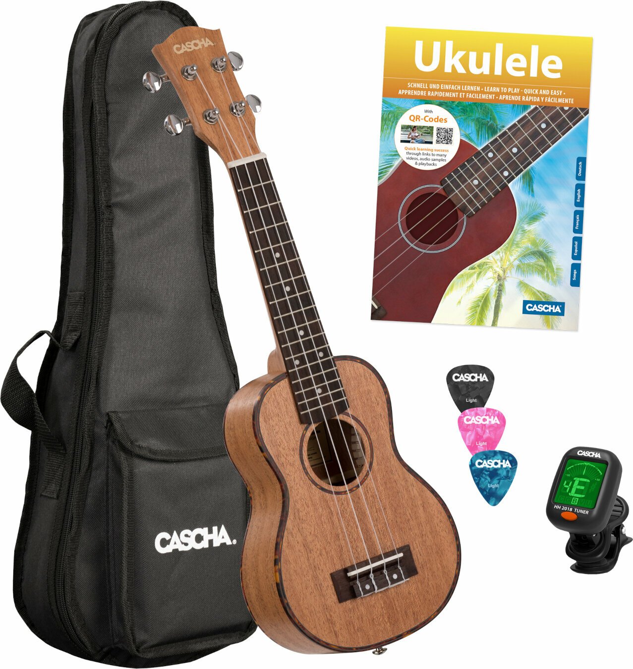 Sopránové ukulele Cascha HH 2027 Premium Sopránové ukulele Natural