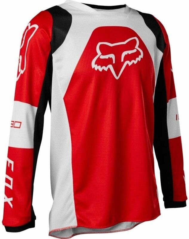 Jersey de motocross FOX Youth 180 Lux Jersey Fluo Red YM Jersey de motocross