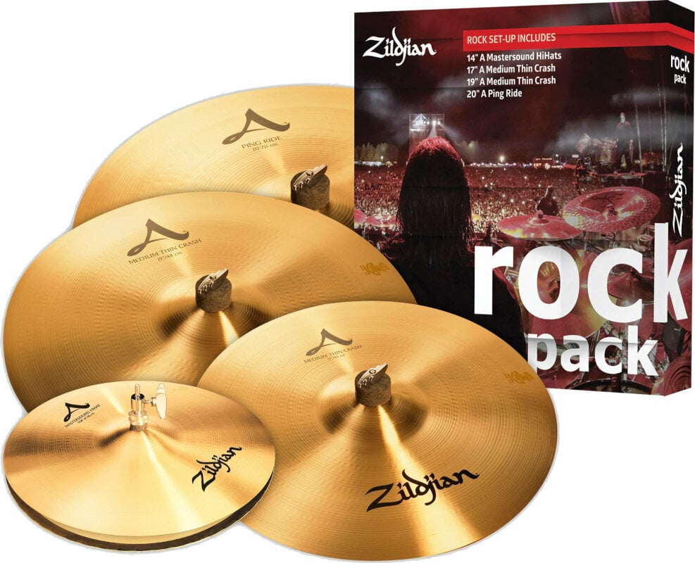 Set de cymbales Zildjian A0801R A Rock Pack 14/17/19/20 Set de cymbales
