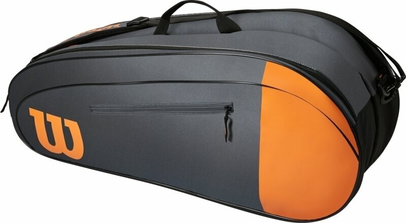 Tennis Bag Wilson Team 6 Grey/Orange Team Tennis Bag