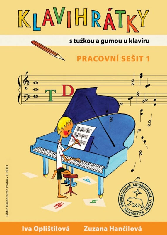 Note za klavijature Oplištilová - Hančilová Klavihrátky – s tužkou a gumou u klavíru Nota