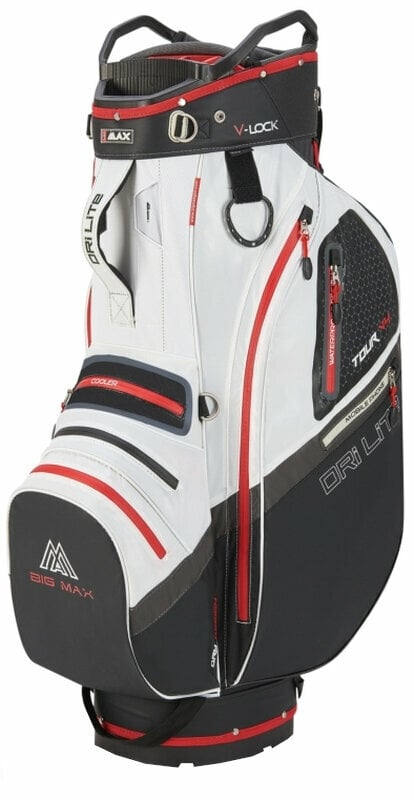 Golflaukku Big Max Dri Lite V-4 Cart Bag Black/White/Red Golflaukku