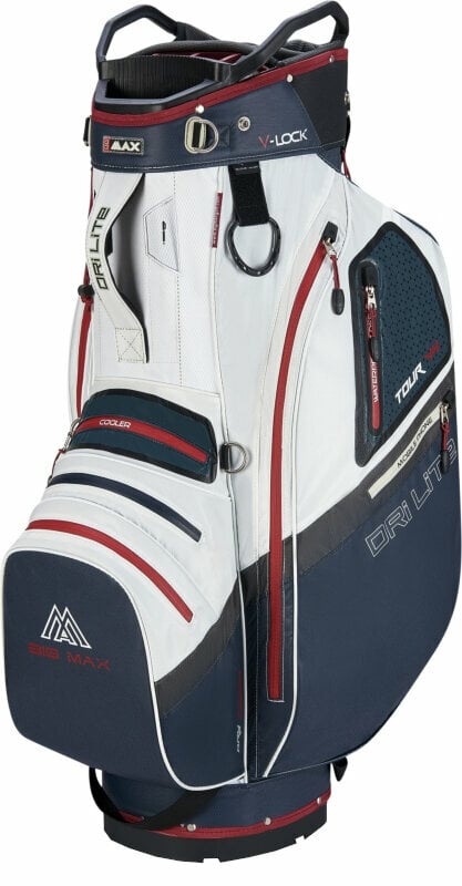 Чантa за голф Big Max Dri Lite V-4 Cart Bag Blueberry/White/Merlot Чантa за голф